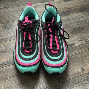 Neon pink and turquoise nike airmax 97